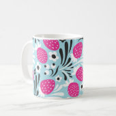 Mug Fleur de fraise : Berry Rose Sans Seamless. (Devant gauche)