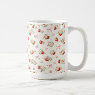 Mug Fleur de fraise vintage sans couture cottagecore