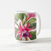 Mug Fleur de fuchsia rose vibrant (Devant droit)