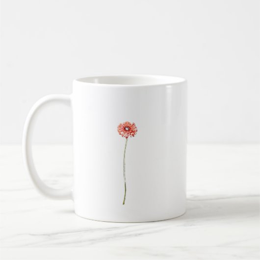 Mug Fleur de Gerbera Rouge Pâle (Gauche)