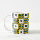 Mug Fleur de glamour vintage - jaune et bleu (Gauche)