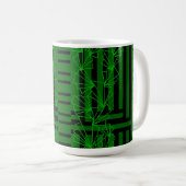 Mug Fleur de gribouillis vert de la mer d'Aqua foncé (Devant droit)