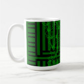 Mug Fleur de gribouillis vert de la mer d'Aqua foncé (Gauche)