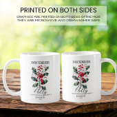 Mug Fleur de houx de décembre anniversaire personnalis
