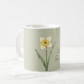 Mug Fleur de jonquille verte blanche jaune (Devant gauche)