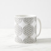 Mug Fleur de la vie / Blume des Lebens - argent (Devant droit)