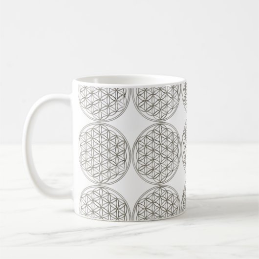 Mug Fleur de la vie / Blume des Lebens - argent (Gauche)