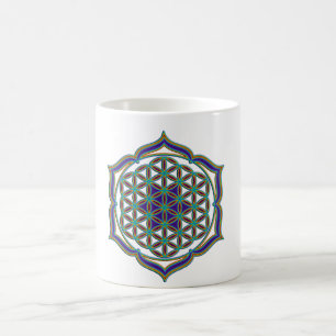 Mug Fleur de la vie / Blume des Lebens - Lotus Contour