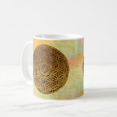 Mug Fleur de la vie / Blume des Lebens - médaille d'or (Devant gauche)