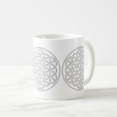 Mug Fleur de la vie / Blume des Lebens - timbre blanc (Devant droit)