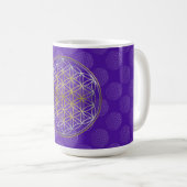 Mug Fleur de la vie / Blume des Lebens - Violet motif (Devant droit)