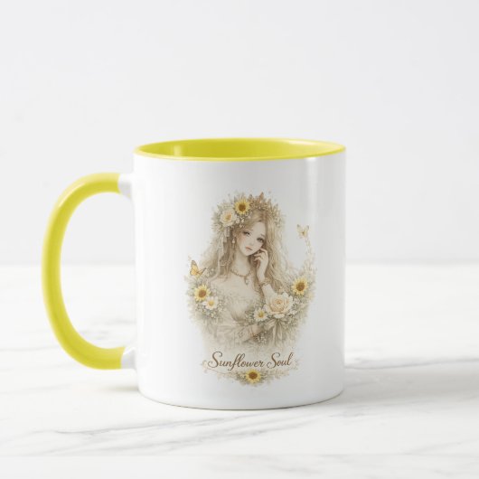 Mug Fleur de l'Âme Tournesol Fille (Gauche)