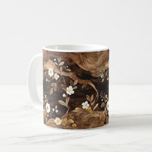 Mug Fleur de l'Arbre Brun (Devant gauche)