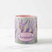 Mug Fleur de lavande et aquarelle d'abeille (Centre)