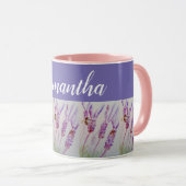 Mug Fleur de lavande et aquarelle d'abeille (Devant droit)