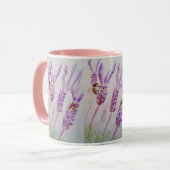 Mug Fleur de lavande et aquarelle d'abeille Anniversai (Devant gauche)