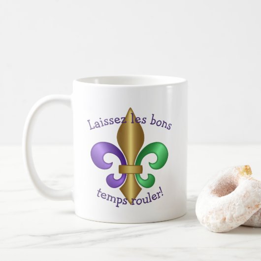 Mug Fleur de Lis bon temps (Avec donut)