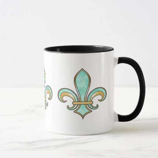Mug Fleur de Lis dans la couleur solide - Aqua de (Droite)
