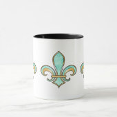 Mug Fleur de Lis dans la couleur solide - Aqua de (Centre)