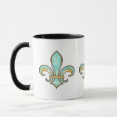 Mug Fleur de Lis dans la couleur solide - Aqua de (Gauche)
