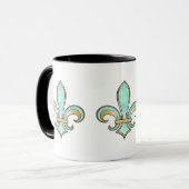 Mug Fleur de Lis dans la couleur solide - Aqua de (Devant gauche)
