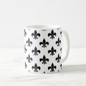 Mug Fleur de lis noir blanc (Devant droit)