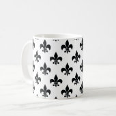 Mug Fleur de lis noir blanc (Devant gauche)