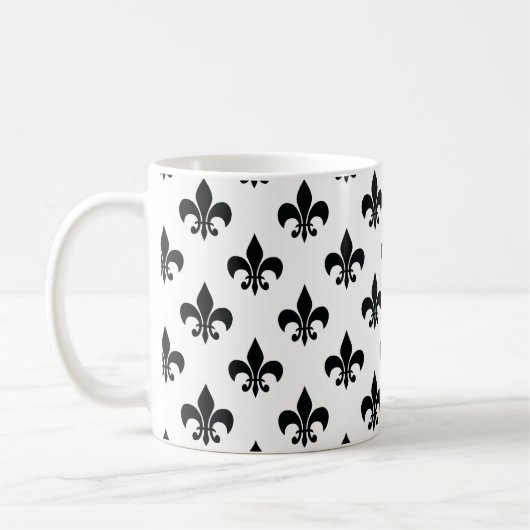 Mug Fleur de lis noir blanc (Gauche)