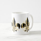Mug Fleur de Lis noir et or (Devant droit)