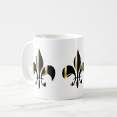 Mug Fleur de Lis noir et or (Devant gauche)
