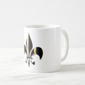 Mug Fleur de Lis noir et or (Devant droit)