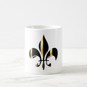 Mug Fleur de Lis noir et or