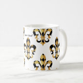 Mug Fleur de Lis/noir/or (Devant droit)