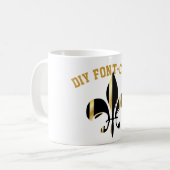 Mug Fleur de Lis/noir/or/DIYfont (Devant gauche)