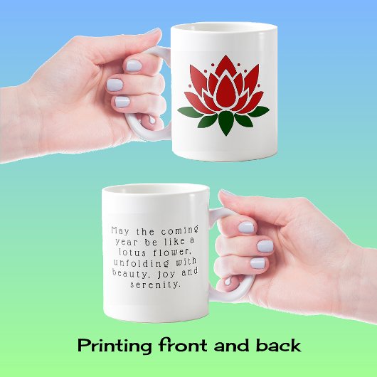 Mug Fleur de lotus affirmation de votre texte