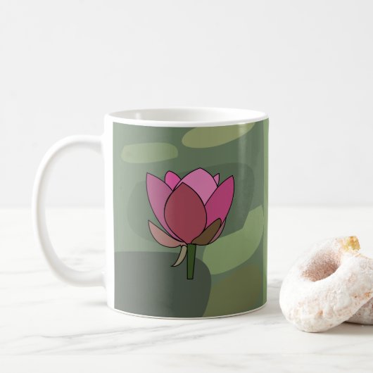 Mug Fleur de lotus rose (Avec donut)