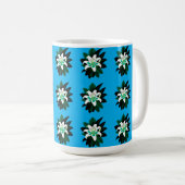 Mug Fleur de lys blanche avec feuilles vert foncé (Devant droit)