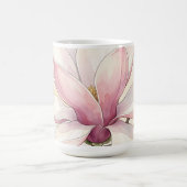 Mug Fleur de magnolia rose délicate à l'aquarelle (Centre)