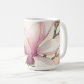 Mug Fleur de magnolia rose délicate à l'aquarelle (Devant droit)