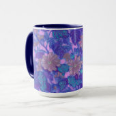Mug Fleur de Malve, Fleurs de Malva Peinture Florale V (Devant gauche)