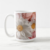 Mug Fleur de marguerite 3D rose et blanche (Gauche)