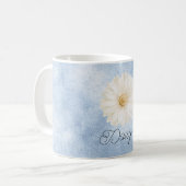 Mug Fleur de marguerite bleue blanche (Devant gauche)