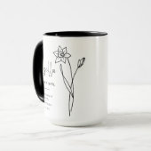 Mug Fleur de mars | Daffodique Fleur de naissance (Devant gauche)
