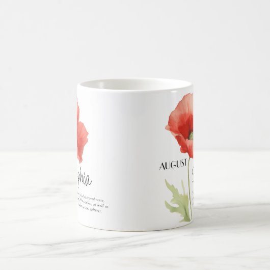 Mug Fleur de mois de naissance août Personnalisée (Centre)