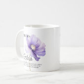 Mug Fleur de mois de naissance Février Personnalisée (Devant gauche)