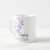 Mug Fleur de mois de naissance juillet Personnalisé (Devant gauche)