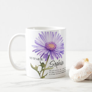 Mug Fleur de mois de naissance septembre Personnalisée