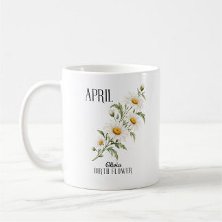 Mug Fleur de naissance à l'aquarelle d'avril Daisy