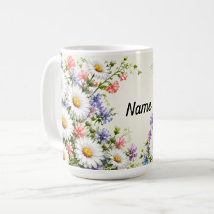 Mug Fleur de naissance d'avril personnalisée Daisy & P