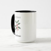 Mug Fleur de naissance de décembre Holly Anniversaire (Devant gauche)
